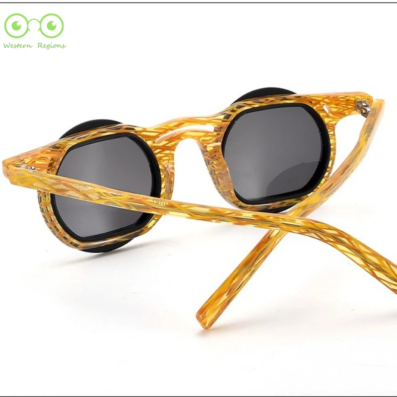 نظارات شمسية مستديرة بإطار صغير أوروبية وأمريكية UV400 نظارات شمسية رجالية راقية للرجال والنساء مع قصر النظر