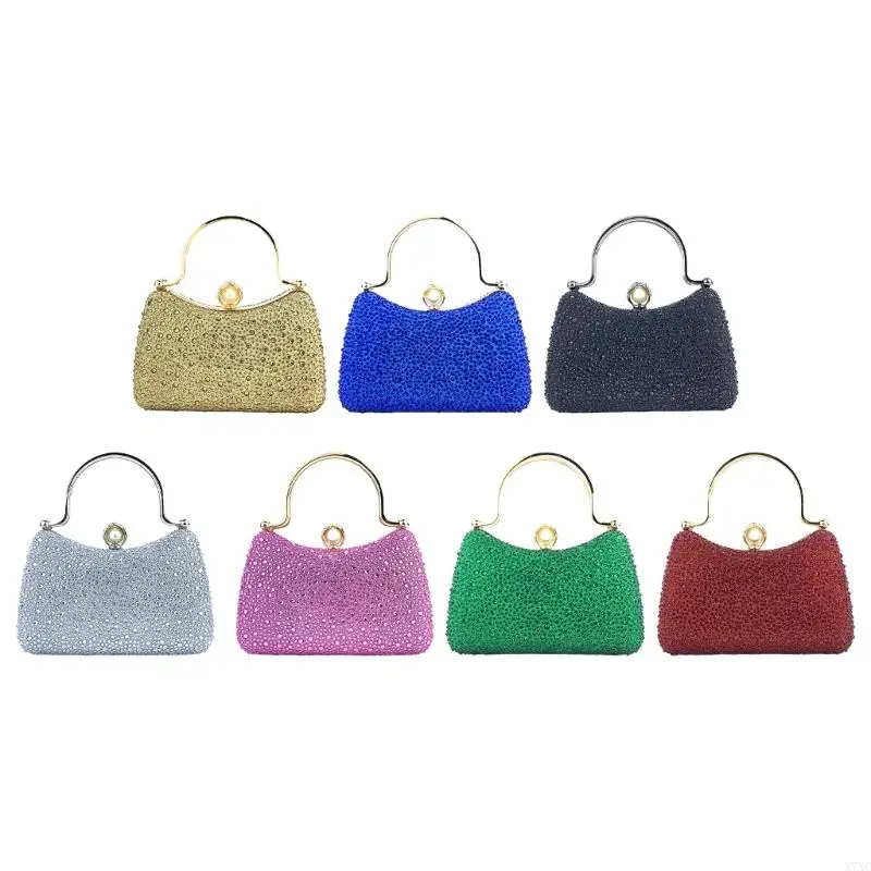 

X7XC Elegant Rhinestones Evening Handbag Bag With Chain For Women Party Purse