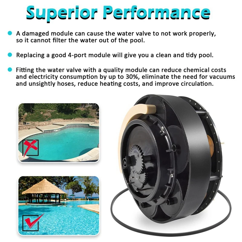 4 Port Gear Module For Paramount In-Floor Cleaning System Water Valve Replace 004-302-4406-00