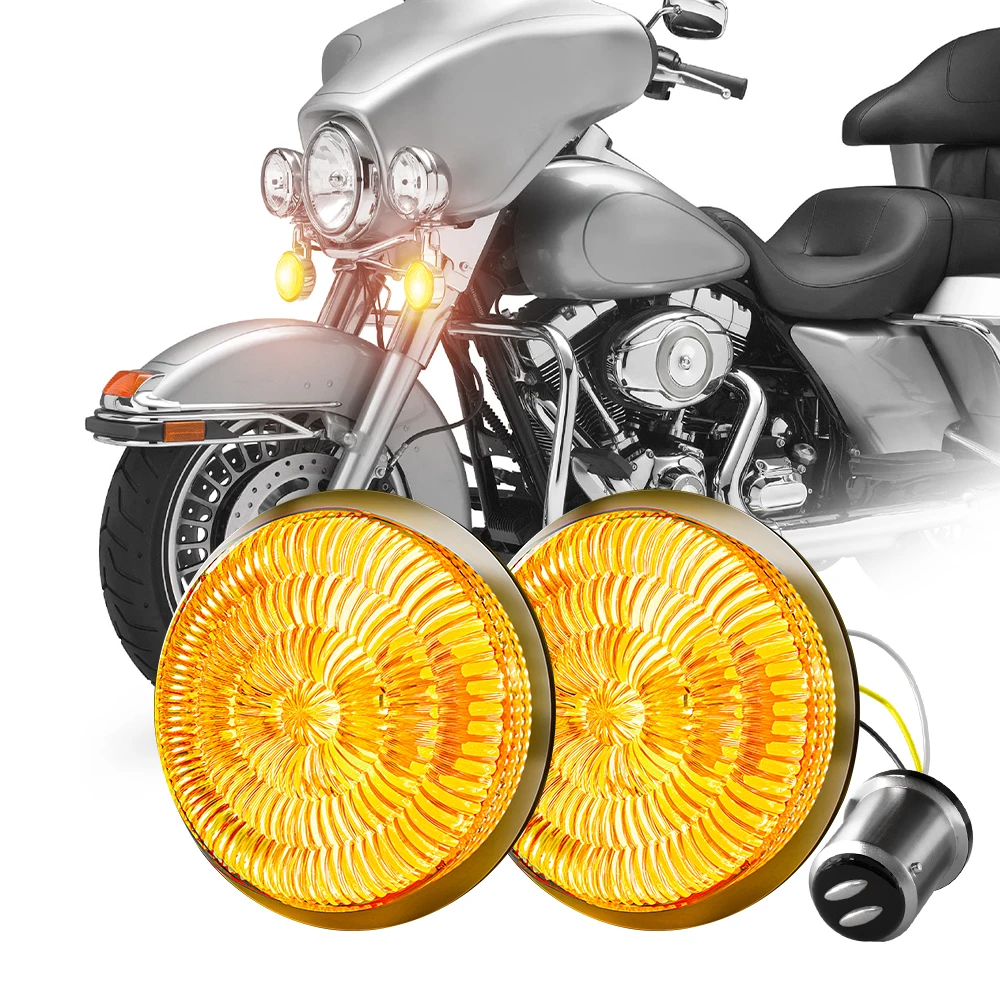 

Передний желтый указатель поворота, задний светодиодный 2 дюйма, Bullet 1156 1157, переключаемый стоп-сигнал для Harley Sportster Dyna Softail Road King