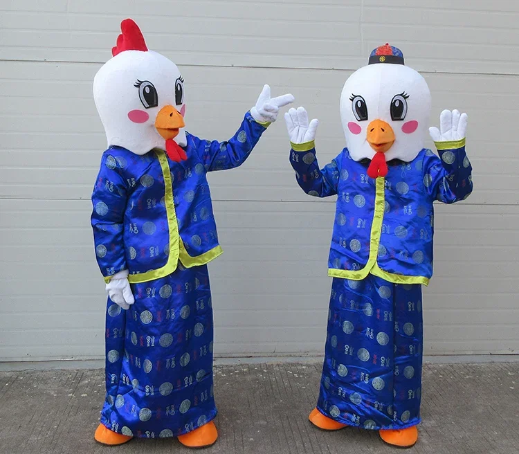 Chinese New Year Rooster Chicken Cook Mascot Costume for Adult Size Mascot Costume New Year Cosplay Costumes Halloween Dress