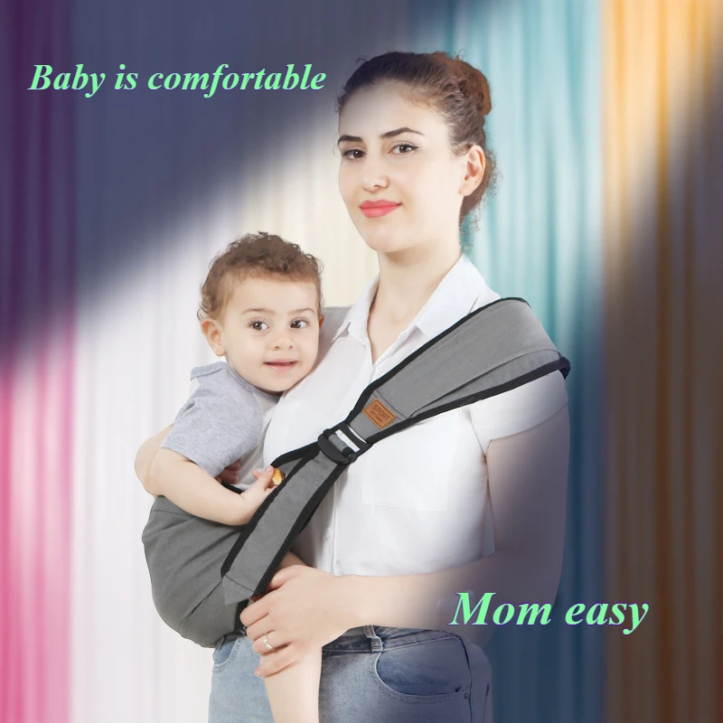 新生児用のポータブルでシンプルなシングルショルダーストラップ、ソフトベビーキャリア、調節可能、ユニバーサル、4シーズン
