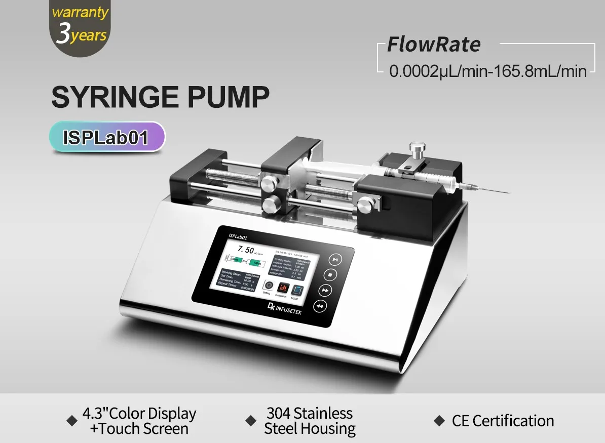 ISPLab01 Single Channel Syringe Pump Push and Pull Laboratory Syringe Pump for Microfluidic Dispense