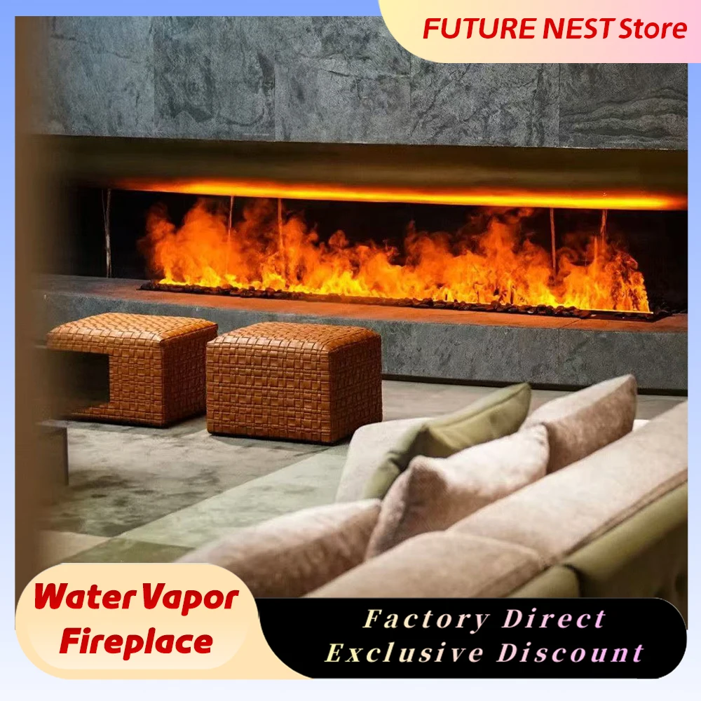 

3D Water Vapor Fireplace Compact Bedroom Fireplace Peaceful Sleep Smart Home Steam Fireplace for Living Room LED Simulated Flame