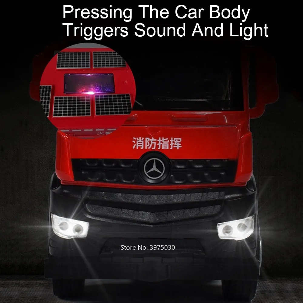 1/24 Scale Nomadism Fire Engine Ambulance Car Model Toy Alloy Diecast Sound Light Pull Back Touring Car Vehicle for Boys Gifts