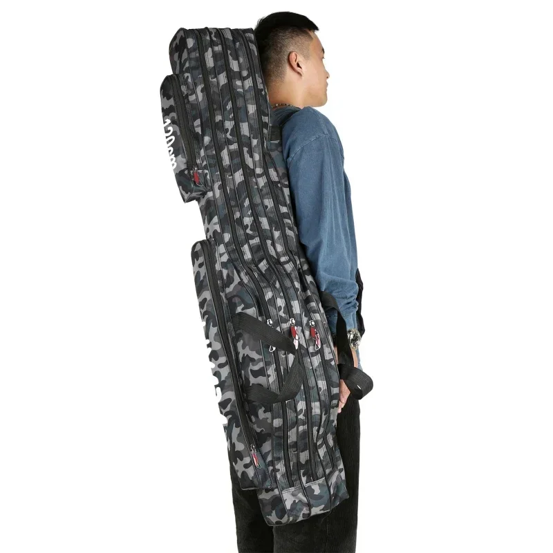 

Lixada 3 Layers Fishing Pole Bag Portable Folding Rod Carry Case Fishing Reel Tackle Storage Bag Case