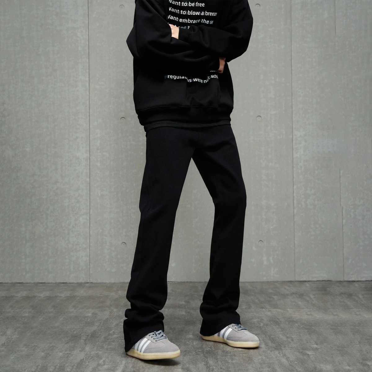 

Повседневные эластичные джинсы микро-клеш унисекс, прочные прямые брюки из смесового полиэстера и хлопка для осени и весны