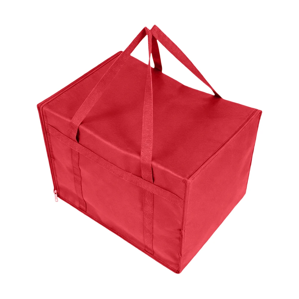 Red Insulated Pizza Delivery Bag 50x50x20cm Thermal Food Carrier For Catering And Restaurant Takeout Non Woven Fabric