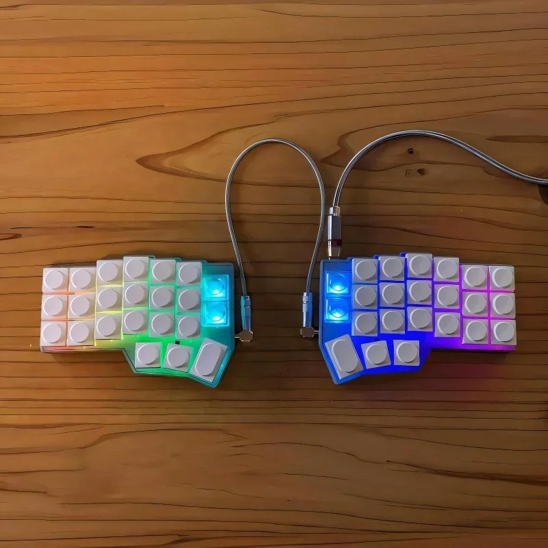 Imagem -01 - Mifuny Corne Crkbd v4 Split Ergo Kit de Teclado Personalizado com Fio Monomodo Via Kit de Teclado Ergonomia Kit de Teclado Programável mifuny corne crkbd v4 split ergo kit de teclado personalizado com fio monomodo via kit de teclado ergonomia kit de teclado programavel 01