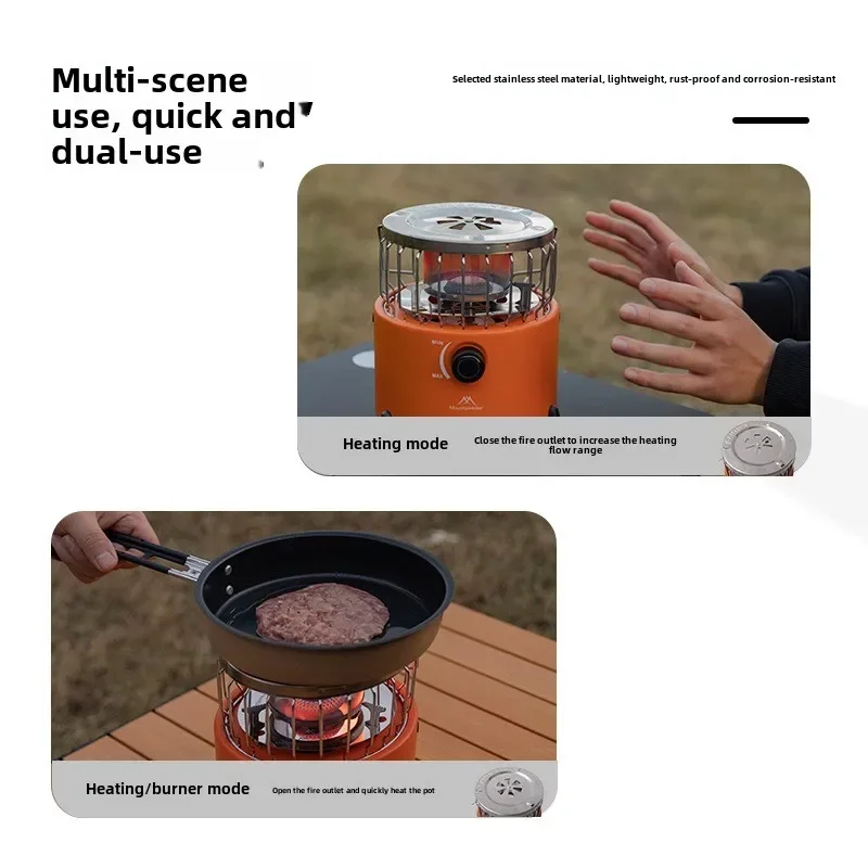 MOUNTAINHIKER Portable 2000W Gas Heater Gas Outdoor Camping Stove Heating Cooker for Ice Fishing Camping Hiking Tent Gas Heater - view 5