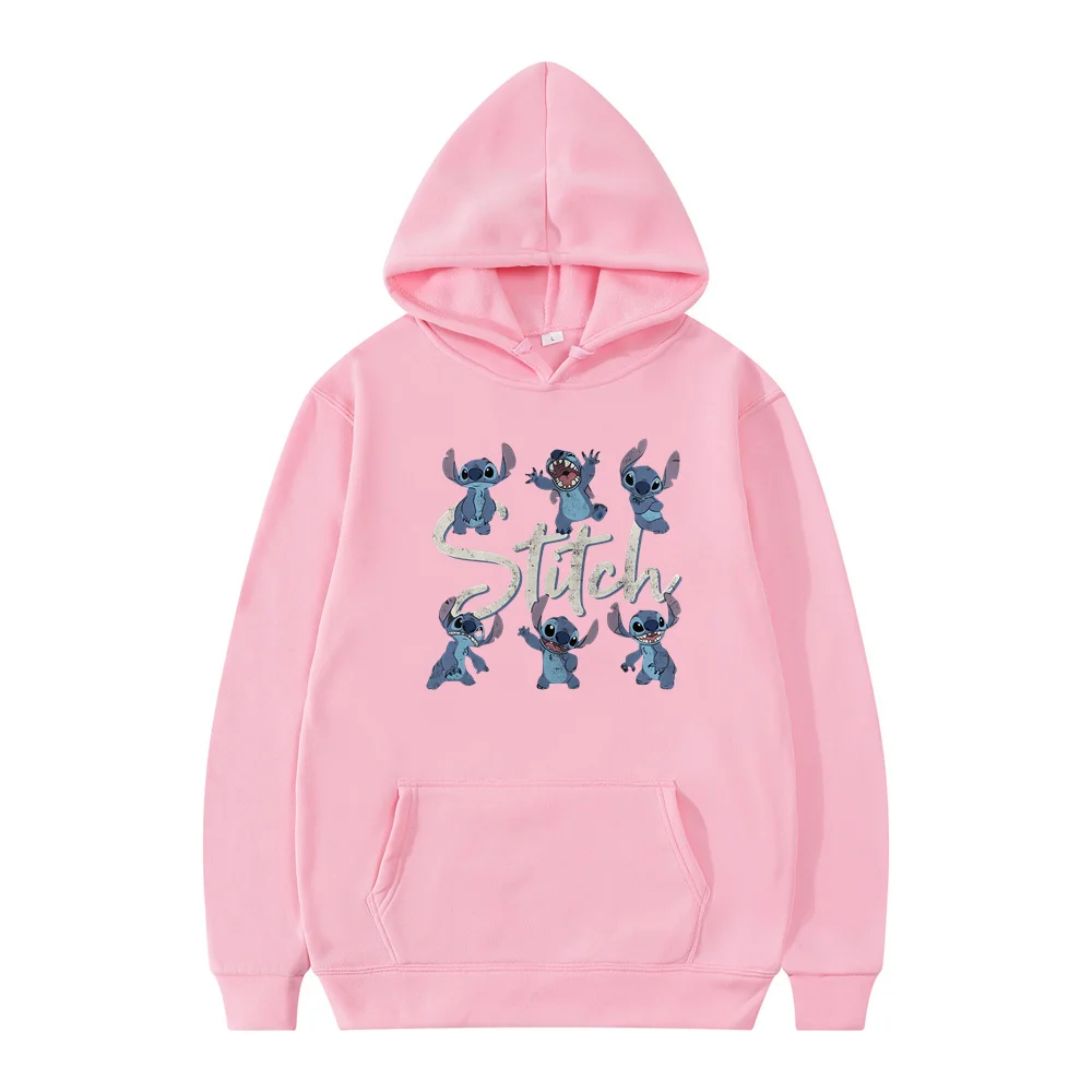 Stitch Disney Casual Print Long Sleeve Couples Hoodies Sweatshirt Y2k Boy Clothe Anime Hoodie Pullover Jacket Kids Clothes Girl