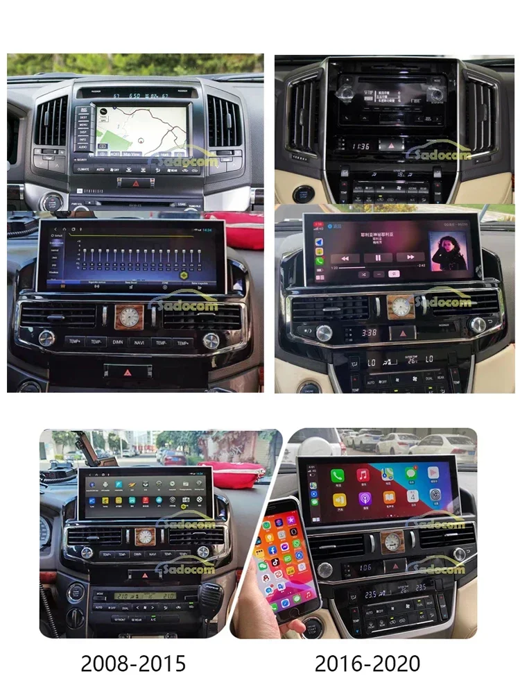 1920*720 360 Panoramic Carplay 8G+128G Android 13.0 Car DVD Player GPS Stereo Radio For Toyota Land Cruiser LC200 2008 - 2020