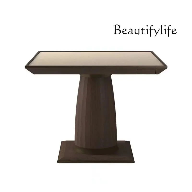 

New Chinese-style solid wood chess and card table hotel homestay ash mahjong square table dining table