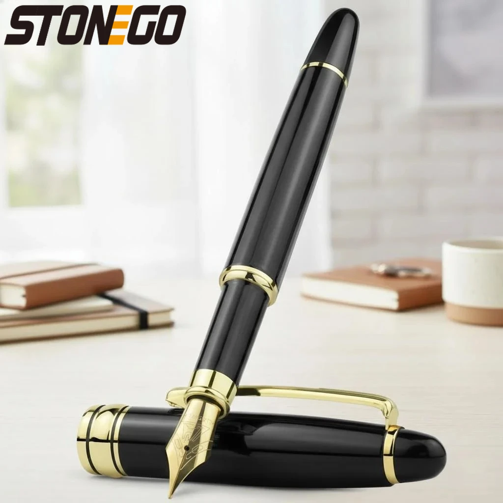 

Классическая металлическая черная перьевая ручка для каллиграфии, письма, рисования, ведения дневника, деловой подарок, высококачественный пишущий инструмент