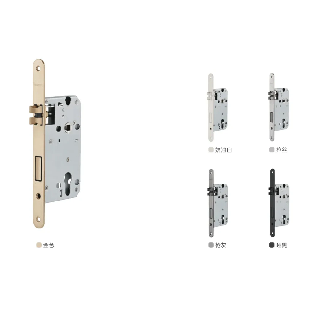 مقابض أبواب نقر صامتة مبسطة باب نار مضاد للصدأ لغرفة النوم والحمام والأجهزة المنزلية مع جسم قفل اسطوانة القفل
