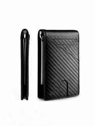Rfid Carbon Fiber Men Wallets Man Card Holder Money Bag Slim Thin Mini Wallet Male Small Short Purse Black Walet Billfold Vallet