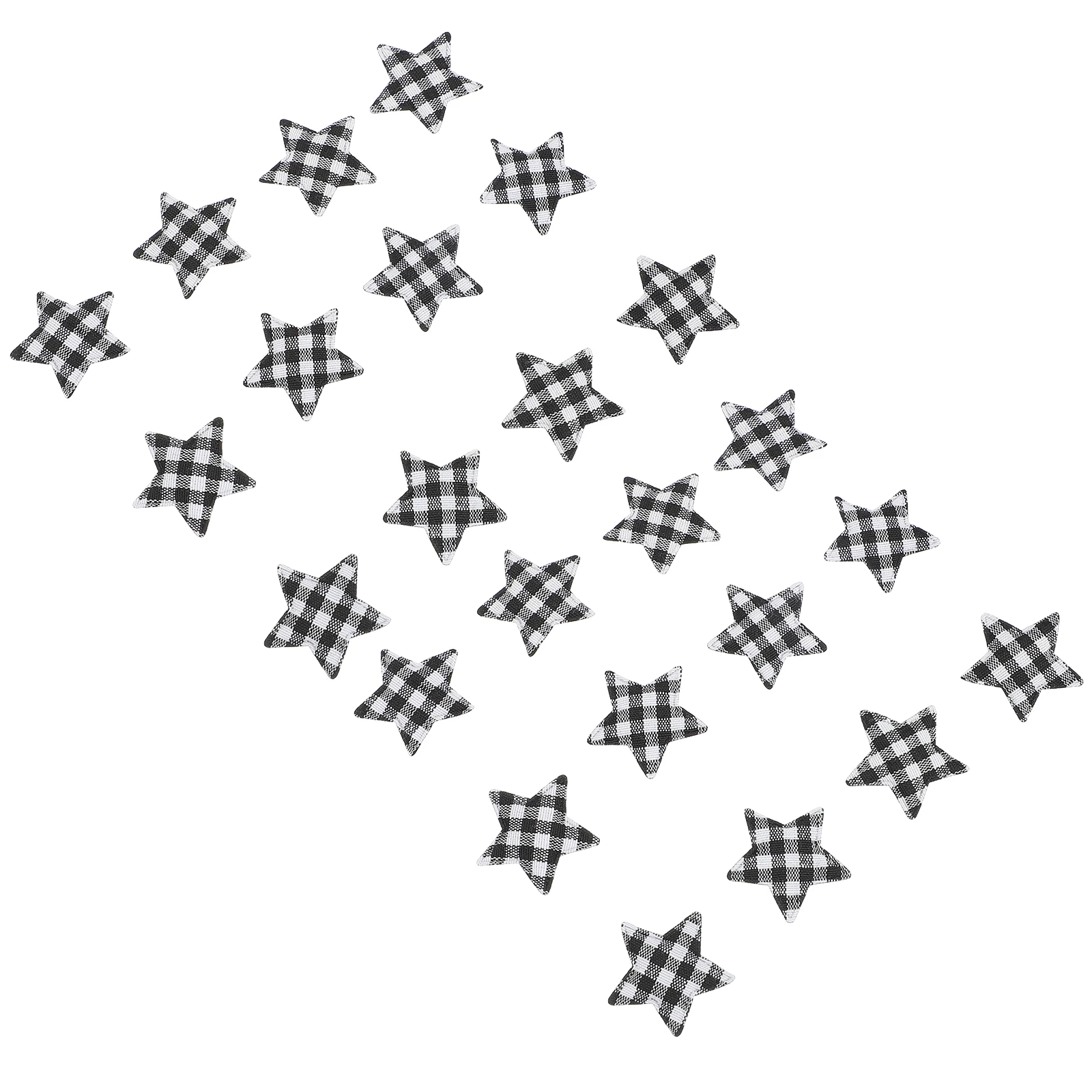 

100 Pcs Five Pointed Star Accessories Christmas Decorations DIY Material Cloth naments Lattice Pattern Pentagram Tags