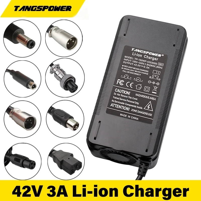 

36V 3A Li-ion Battery Charger Output 42V 3A Charger Lithium Battey Pack Charger DC/XLR/4PXLR/RCA/GX16/IEC/XT60 Connector