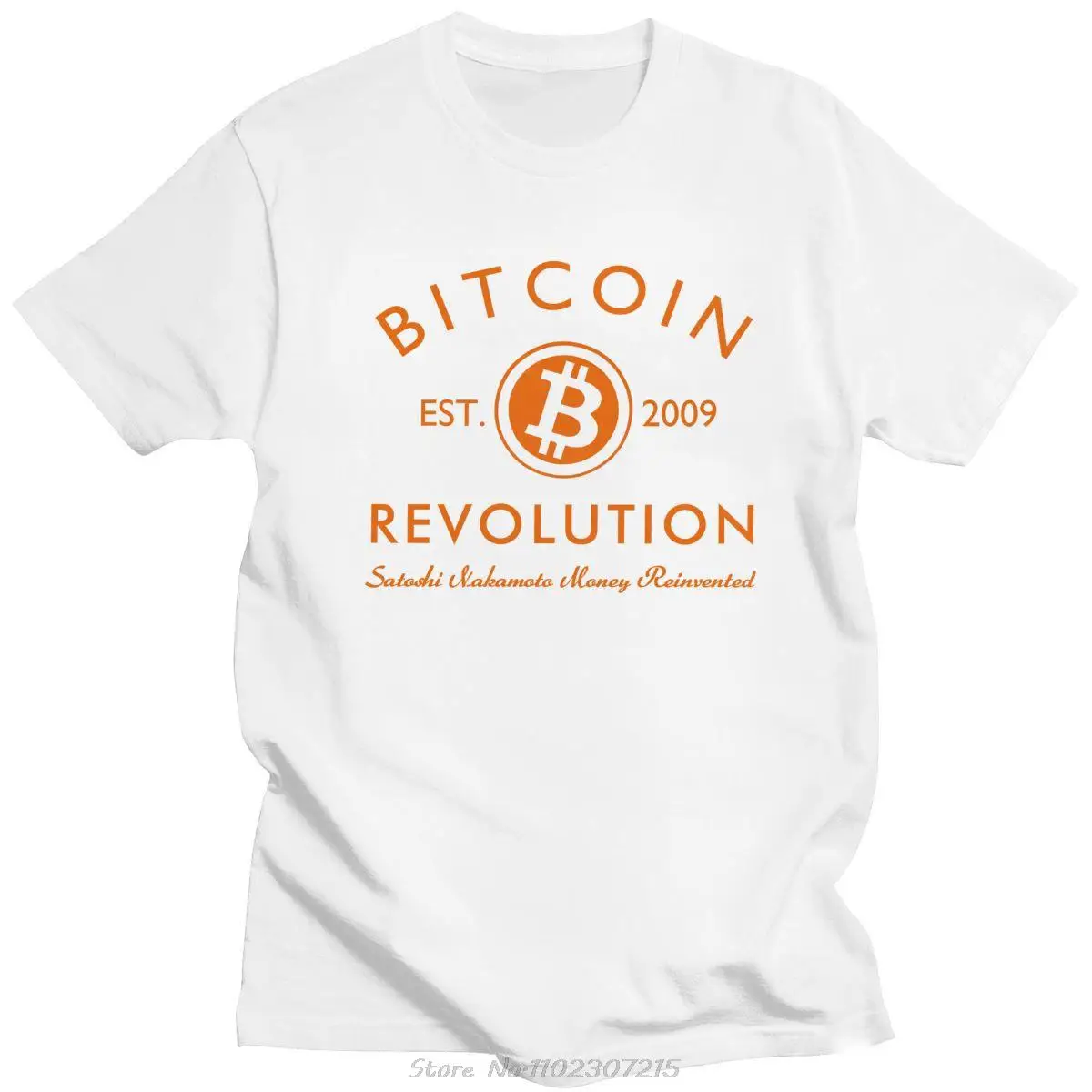 تي شيرت رجالي رائع من Bitcoin بأكمام قصيرة ثورة العملة المشفرة تي شيرت برقبة دائرية ملابس عصرية من القطن الناعم #5