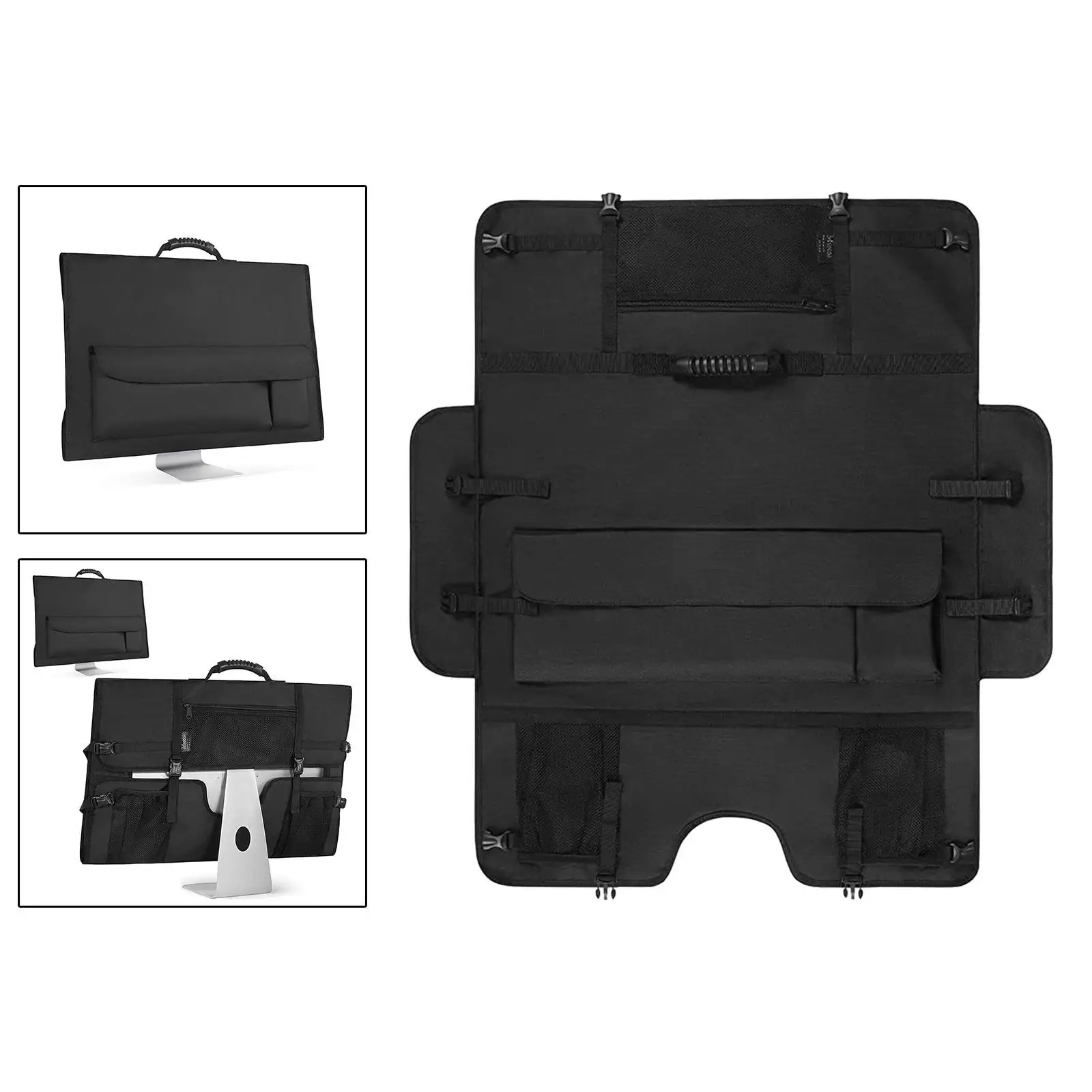 27inch Monitors Carrying Case Folded LCD Screens Handbag for Cable Traveling