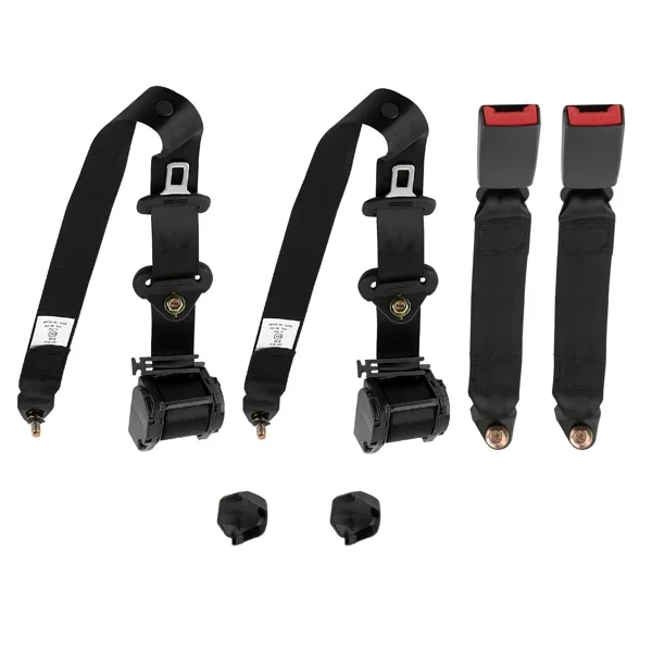 安全带 2pcs Seat Belt 3 Point Universal Retractable Safety Belt Black(禁止在亚马逊平台销售)-9