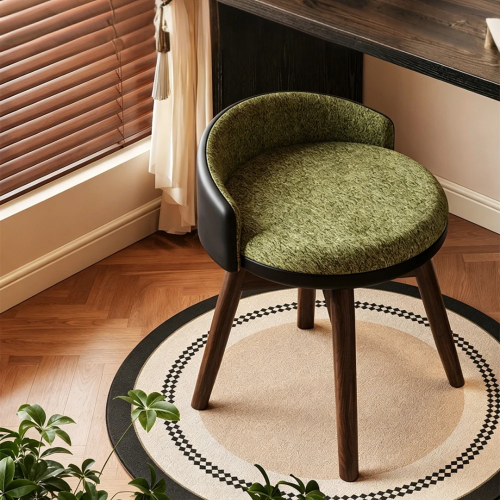 Light Luxury High-end Makeup Chair Solid Wood Makeup Stool Bedroom Dresser Stool Minimalist Design Stool