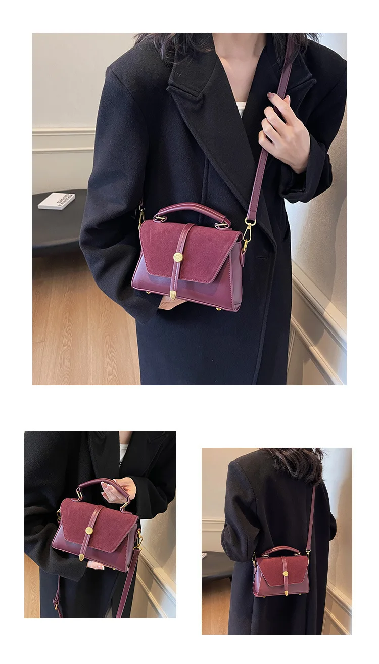 Elegant Faux Handbag with Adjustable Strap Golden-Tone Hardware and Flap Closure - Trendy Commuting Hobo Crossbody Bag for Women