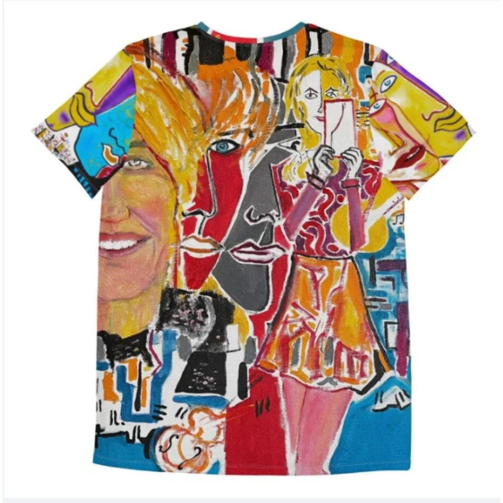 موضة جديدة مجردة اللوحة ألياف البوليستر كرة السلة تي شيرت المواد كرة القدم الرياضية نمط تي شيرت رجالي عادية فضفاض #2