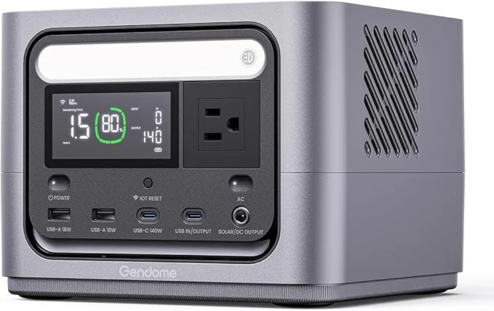 

300W Portable Power Station with 288Wh LiFePO4 Battery, 300W AC Outlet, Dual 140W USB-C PD 3.1 Fast Charging Ports, Solar Com