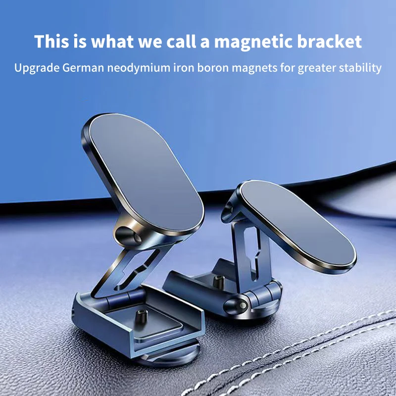 Car Phone Holder Foldable Car Phone Holder 720° Rotation Strong Magnetic Mobile Phone Stand Creative Multi-Angle Phone Bracket