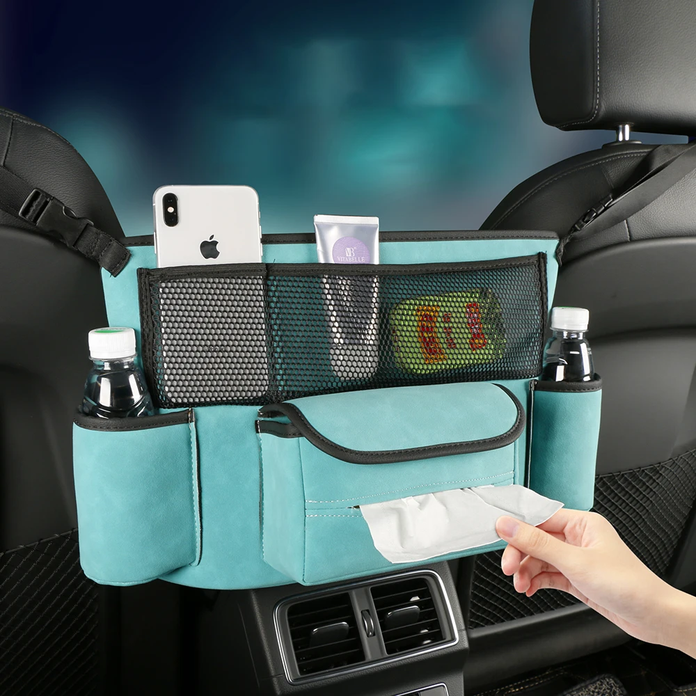 Large Capacity Car Handbag Holder Interior Auto Seat Middle Box Seat Hanger Storage Bag  Pet Net Barrier Car Stowing Tidying