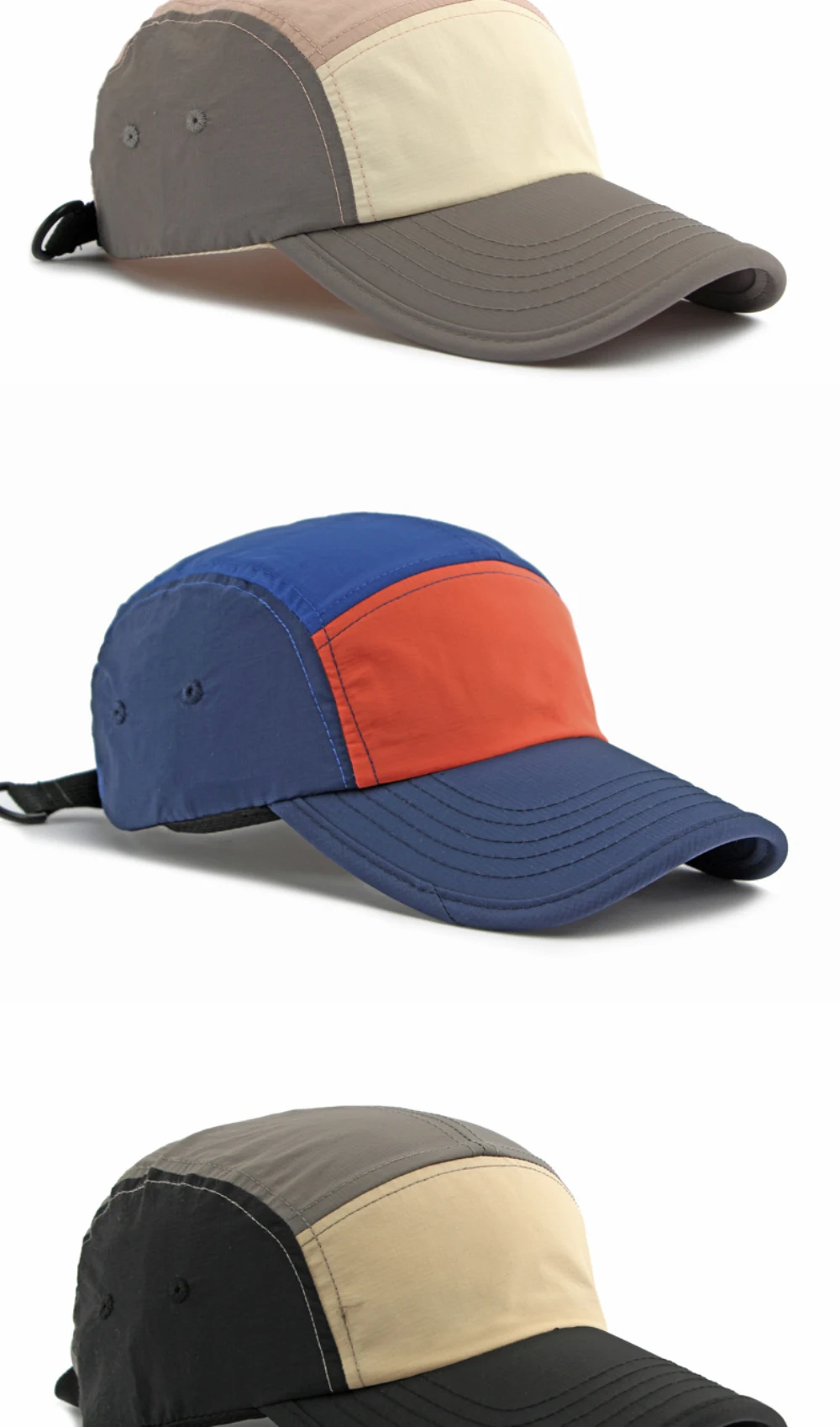 HT5123 Frühling Sommer Sonnenkappen für Herren Damen 2026 Neue Patchwork Verstellbare Snapback-Kappe Männlich Weiblich Sport Lauf Baseball Caps – Detail 6