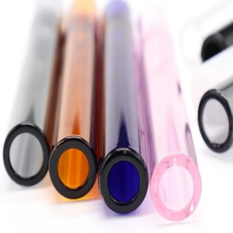 9pcs Clear/Mixed Color 4-inch Borosilicate Glass Tubes | High Safety, Glass Pipe with Bubble on the End, Heat-Resistant, Straws - view 5