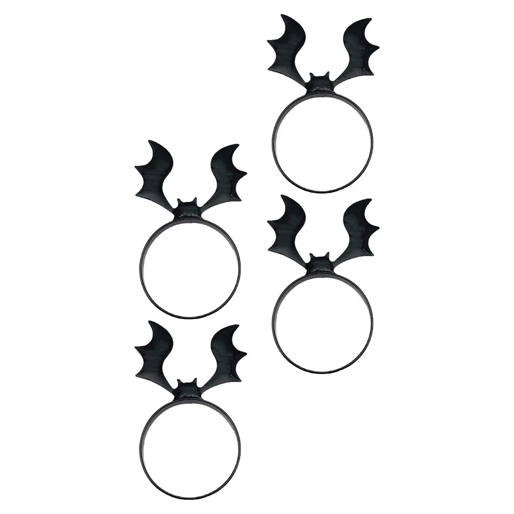 

4Pcs Exquisite Bat Napkin Rings Halloween Decorations Sparkle Reusable Elegant Black Halloween Decors Bat Napkin Buckles