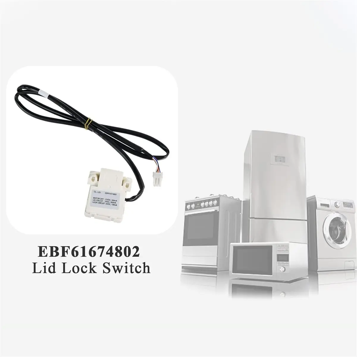 

(A61K) EBF61674802 EBF60665201 Замок-фиксатор крышки стиральной машины для LG и Kenmore, замена PS8751171, AP5785599