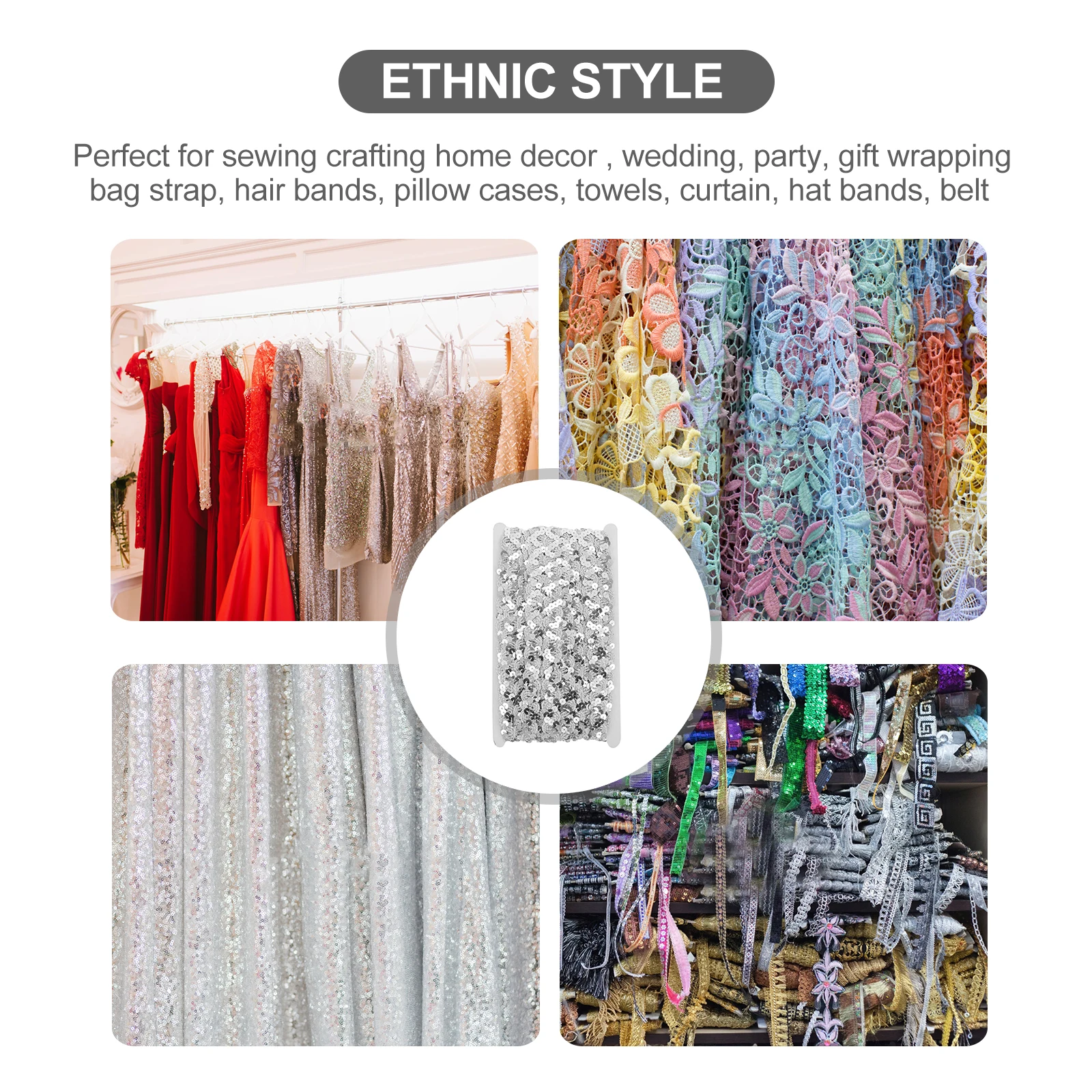 

Sequin Braid Trim Sequin Webbing Ribbon DIY Lacework Sewing Material Garment Accessories Garment Lace Clothing Lace