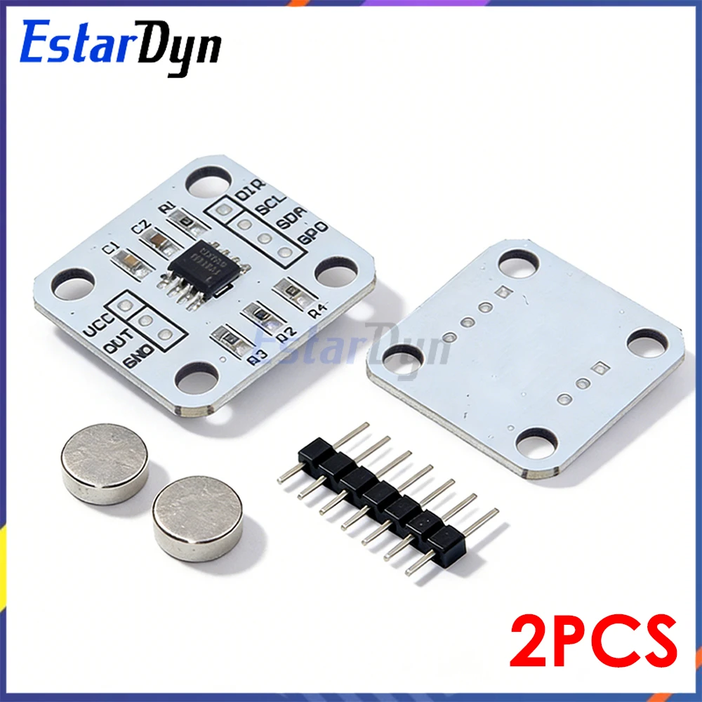 2pcs AS5600 Magnetic Encoder Induction Angle Measurement Sensor Module 12bit High Precision