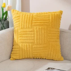 1pc Snowflake Velvet Decor Throw Pillowcase Home Decor Room Boho Cushion Cover Yellow Throw Pillow Cover for Sofa Living Room