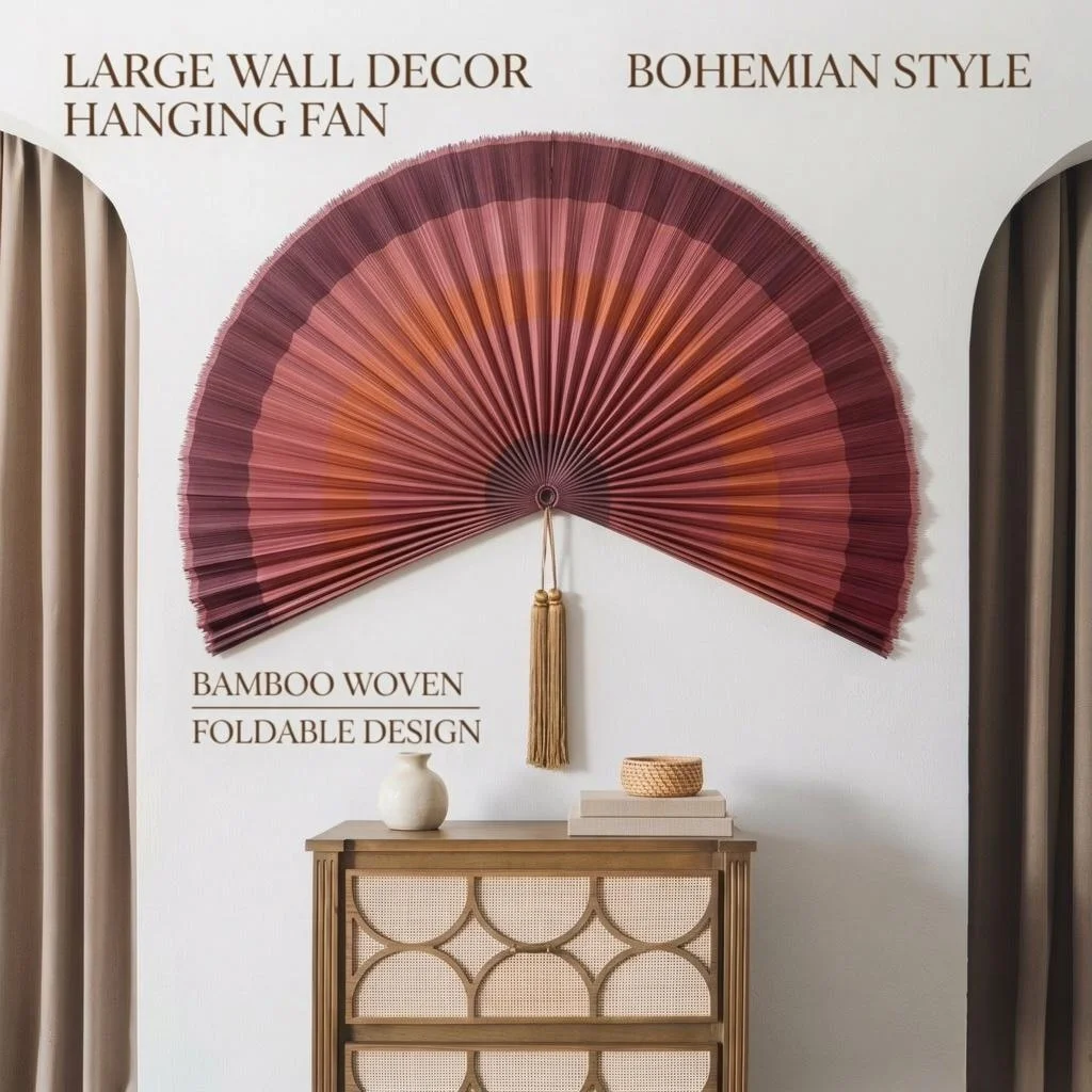 Home Decor Minimalist Style - مروحة حائط مع لوحة زخرفية، ديكور