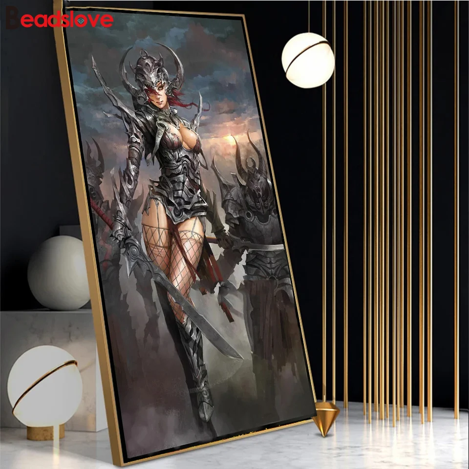 5D DIY Diamond Painting Ancient Fantasy Bikini Armor Woman Full Diamond Embroidery Fantasy Art Rhinestones Crafts Large S237