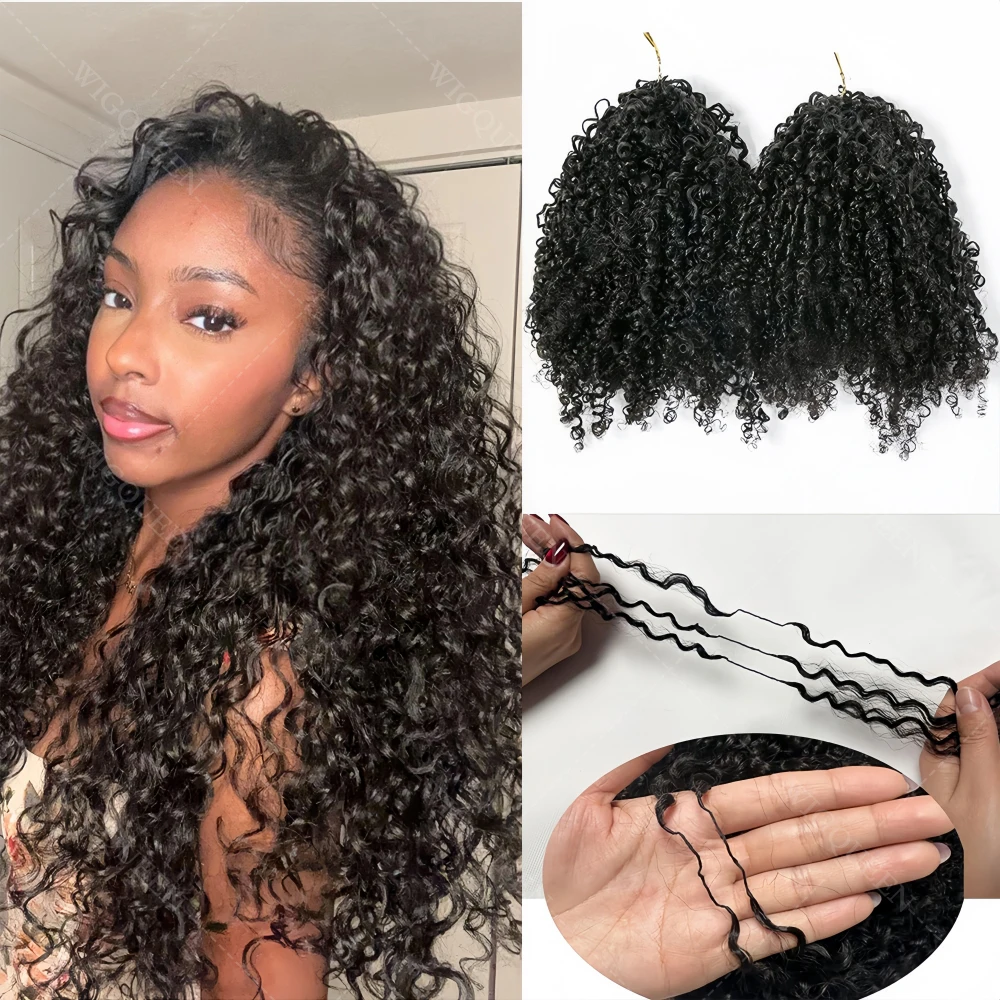 

12A Маленькие Спирали Вьющиеся Пучки Афро Кудрявые Вьющиеся Вязаные Крючком Человеческие Волосы Многоразовые Испанские Вьющиеся Девственные Перья Вязание Крючком Наращивание Волос