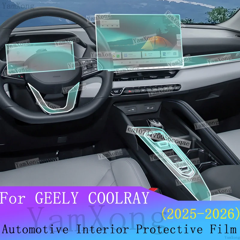 For GEELY COOLRAY Car interior Protection Film Kit LED Navigation Dashboard screen Transparent Sticker Center Panel scratch Film