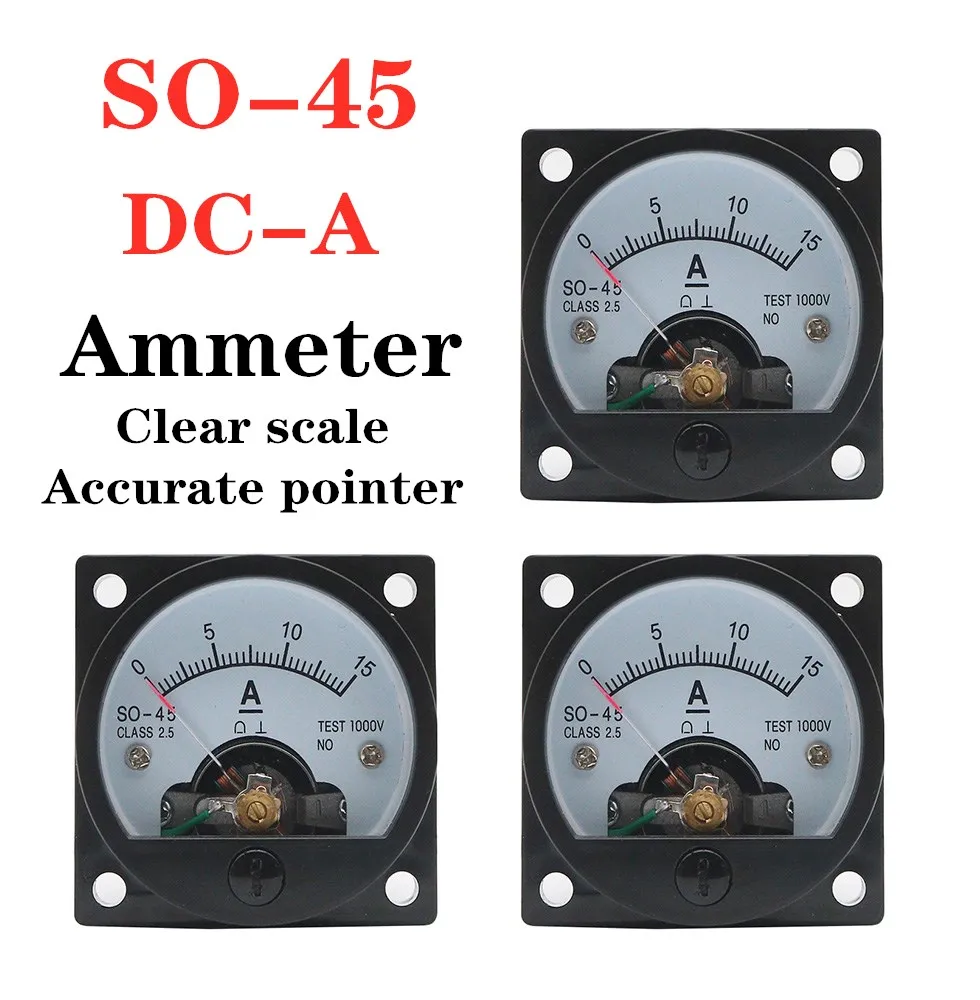 Verificador atual de teste bonde do medidor analógico do ponteiro do amperímetro da c.c. so-45