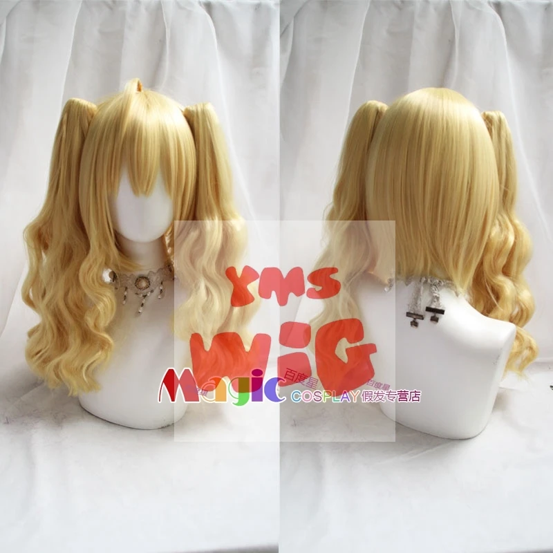 LoveLive!School Idol Project Ayase Eli Cosplay Wig Golden Double Horsetail Heat Resistant Cosplay Wigs Halloween