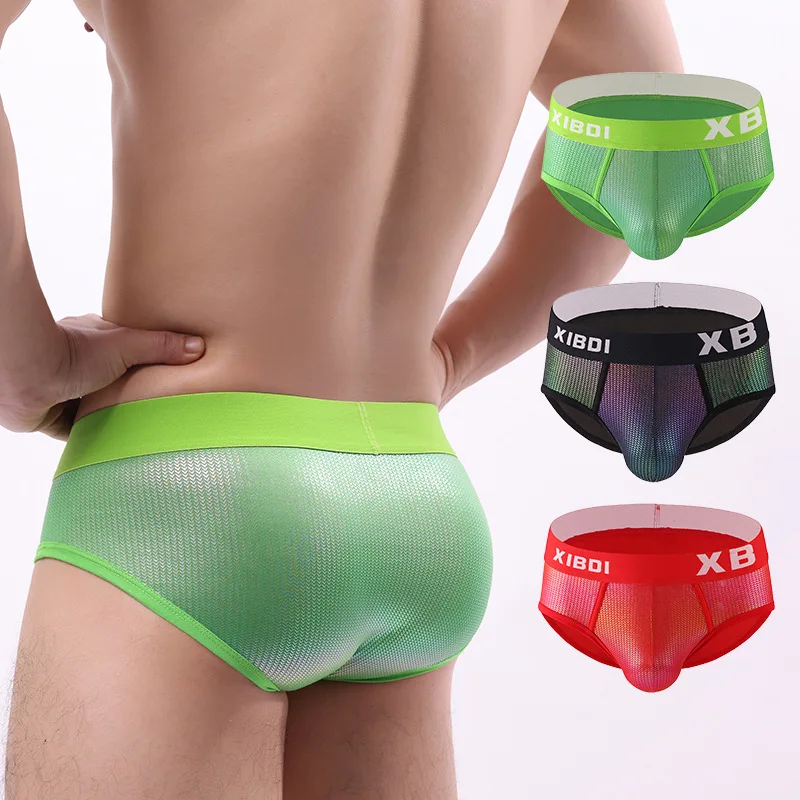 Gay Erotic Brief for Men Sexy Personalized Shorts Youth Breathable Bulge Pouch Bikini Sissy Nightclub Performance Fashion Tangas