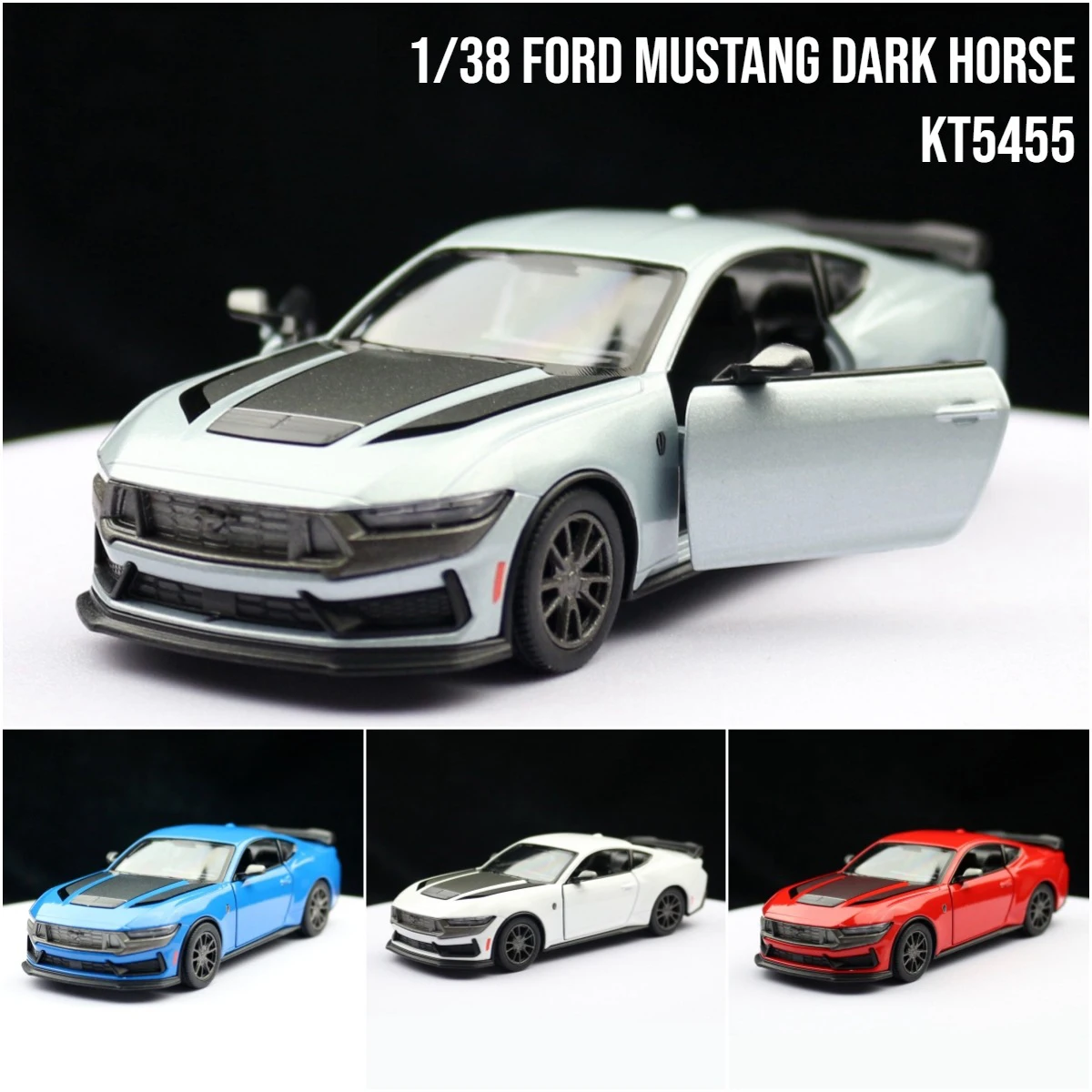 1:38 FORD MUSTANG DARK HORSE Alloy Car Diecasts & Toy Vehicles Car Model Miniature Scale Model Car Toys For Children