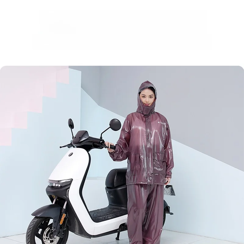 

Men's Raincoat Rainpants Set Split Upper Lower Full Glue Waterproof Heavy Rainwear Adult PVC Rain Suit Home Daily Use Umbrella