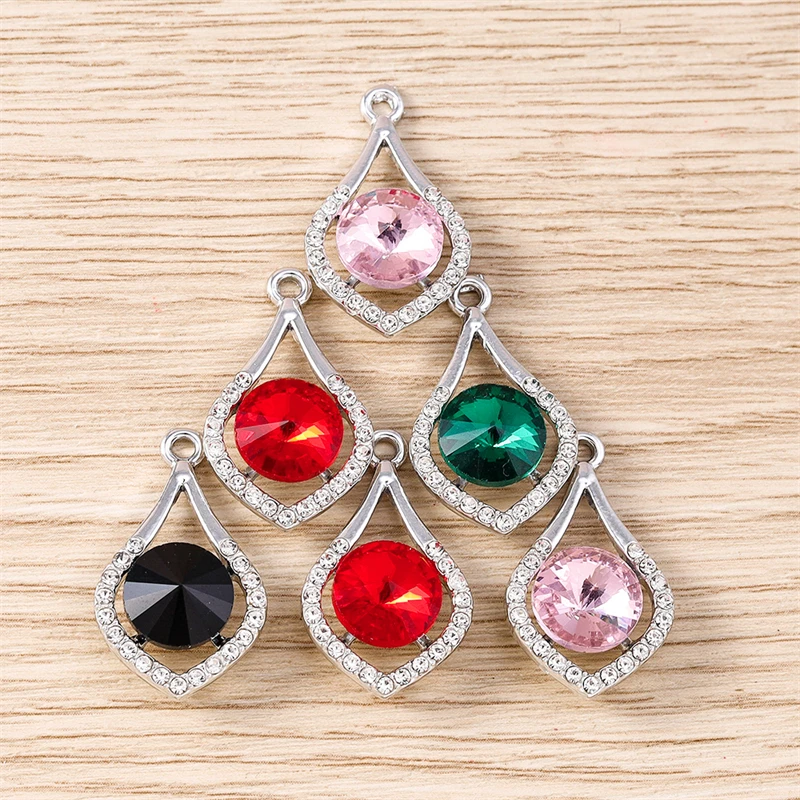 10 Stück 16 x 26 mm elegante Kristall-Wassertropfen-Charms-Anhänger für Schmuckherstellung, Tropfen-Ohrringe, Halsketten, Armbänder, DIY-Bastelbedarf – Detail 7