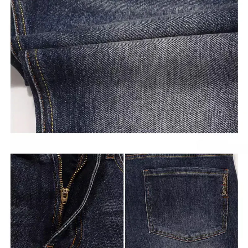 Fashion Designer Men Jeans High Quality Retro Washed Blue Stretch Slim Fit Elastic Vintage Jeans Men Trousers Casual Denim Pants