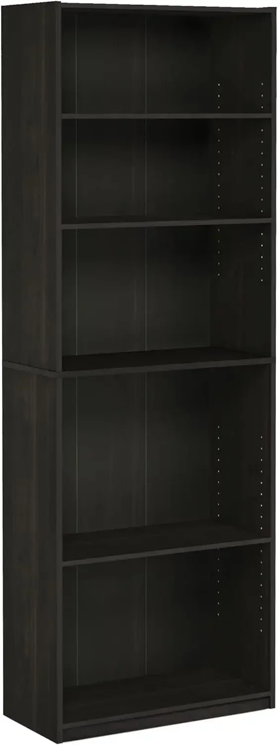 JAYA Simply Home 5-Shelf Bookcase, 5-Tier, Espresso